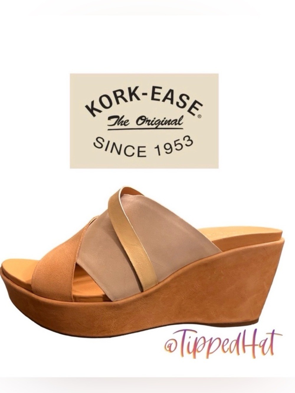 Kork-Ease Women's Wedge Sandals in Tan and Beige